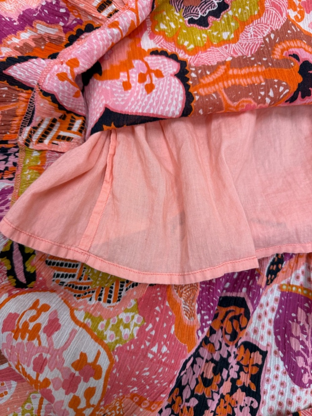 Banjanan Pink & Orange Floral Smocked Dress - M - Picture 12 of 16